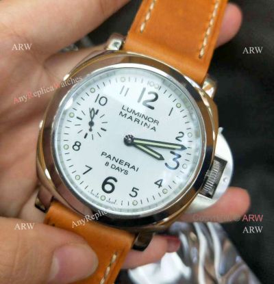 Fake Luminor Marina Panerai 8 days SS White Dial Watch - PAM 563